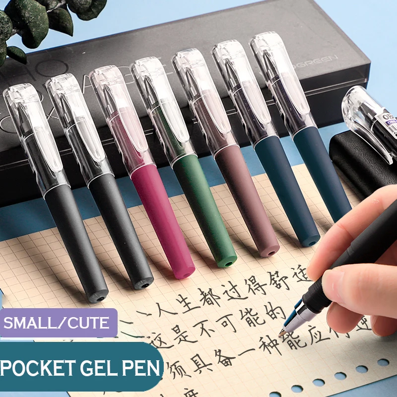 

10/20/50pcs/lot 0.5mm Pocket Pen Short Portable Black 0.5 Mini Ultra Short Gel Pen school supplies stationery
