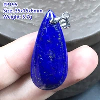 natural royal blue lapis lazuli necklace pendant for women men wealth gift stone 35x15x6mm beads silver gemstone jewelry aaaaa