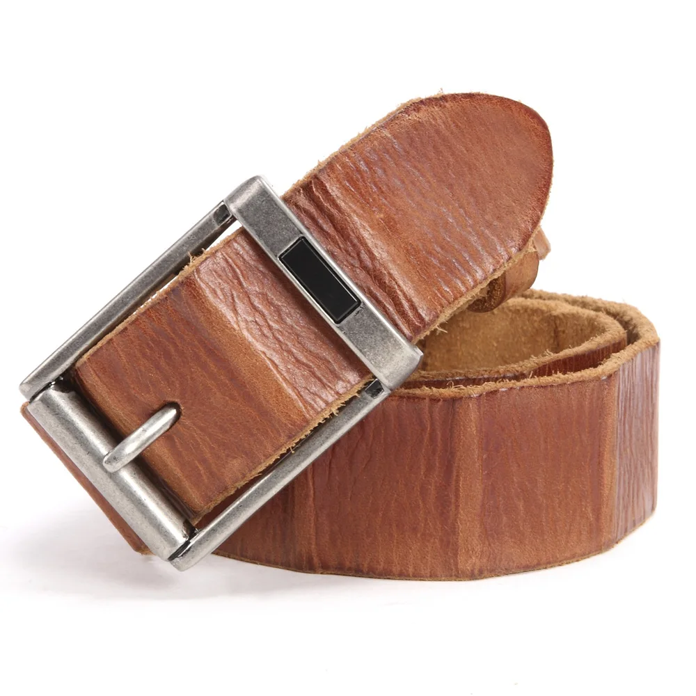 

Simple men's leather retro belt pin buckle top layer pure cowhide youth jeans