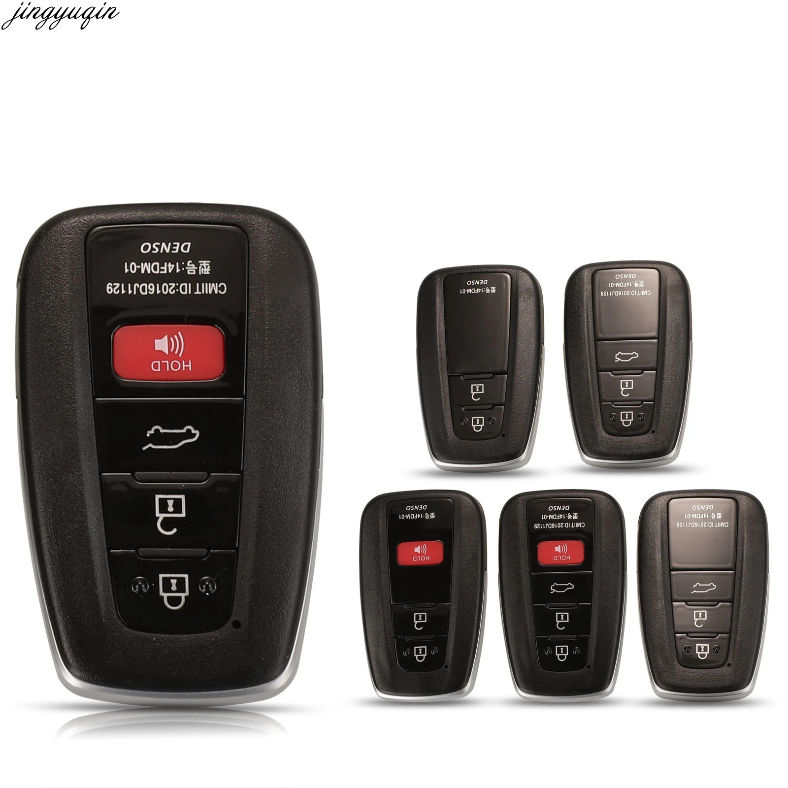 

Jingyuqin Remote Car Key Case Shell Insert Key Blade For Toyota RAV4 2019 Camry 2018-2019 C-HR 2/3/4 Buttons Fob