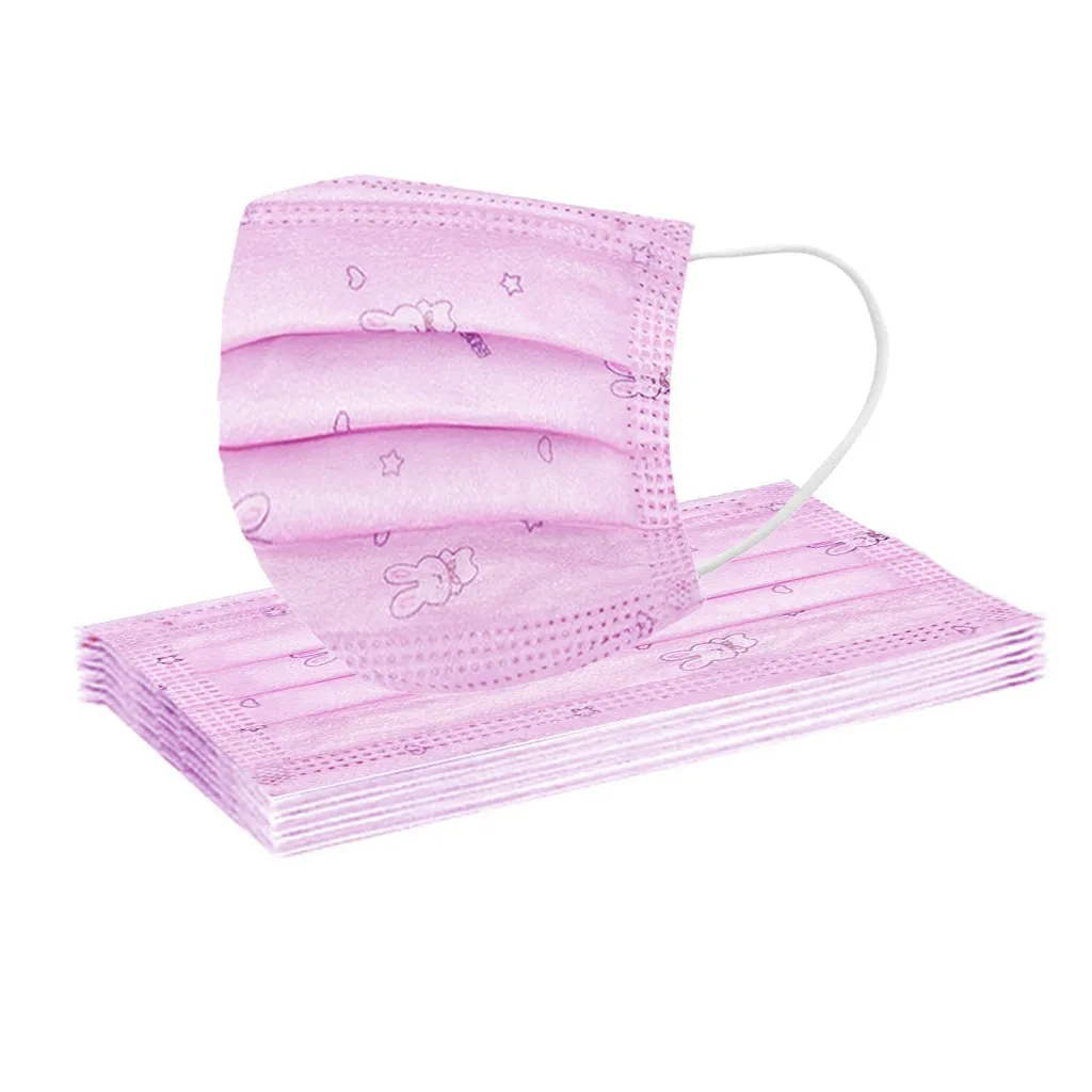 10 шт. детские одноразовые Защитная маска для лица девочек Kawaii с принтом милого