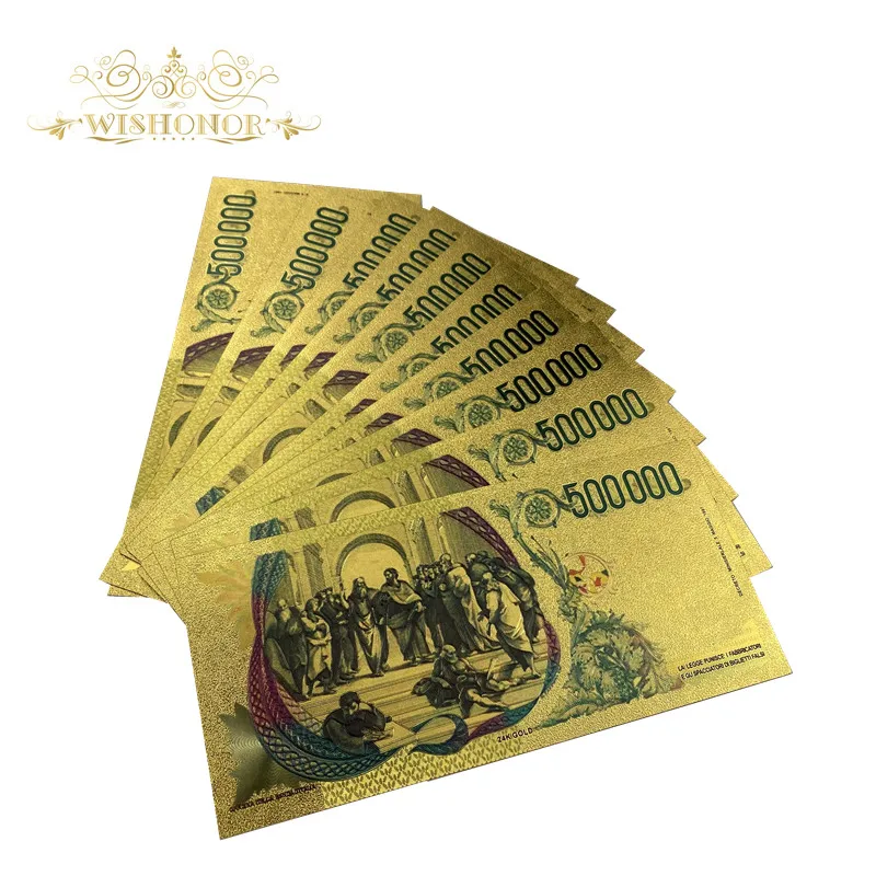 10 шт. итальянские золотые банкноты 500000 | Дом и сад