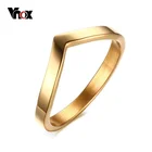 Vnox Мода V Форма кольцо Для женщин Chevron Кольца золото-цвет Титан Сталь Обручальные кольца Кольца для Для женщин