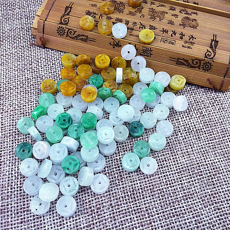 Натуральный Jadeite кнопка для денег аксессуары рукоделия нефрит|Ювелирная