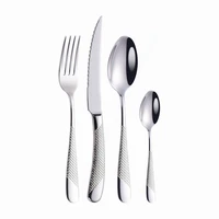 stainless steel cutlery set 4pcs mirror tableware set knife spoon fork set dinnerware luxury kitchen tableware silver flatware