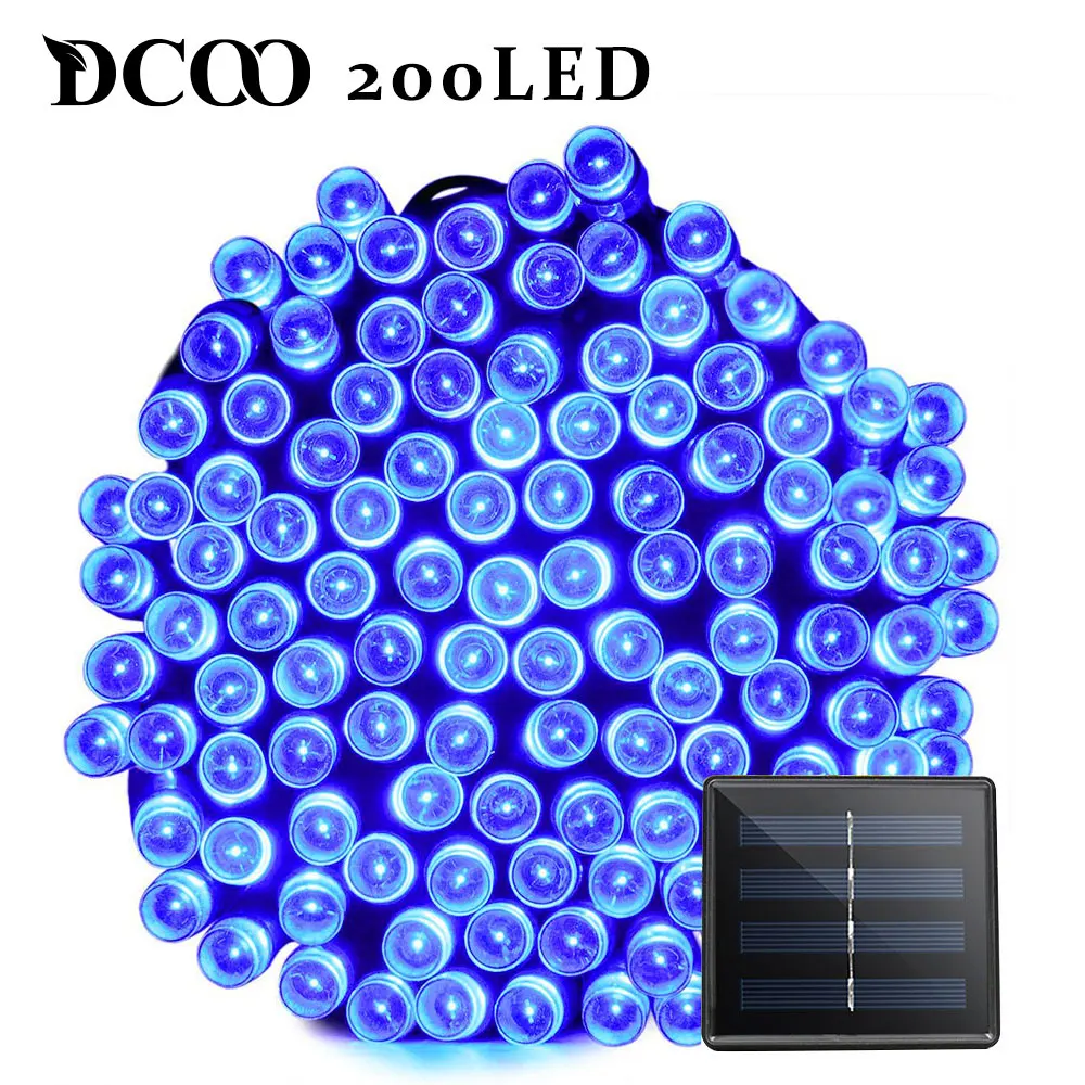 Dcoo Солнечный свет 72ft 22 м 200 LED 8 режимов сад Солнечный свет лампы Солнечный свет садовое Освещение напольный Водонепроницаемый новогодние украшения солнечные панели новогодний декор солнечная батарея товары - Испускаемый цвет: Blue