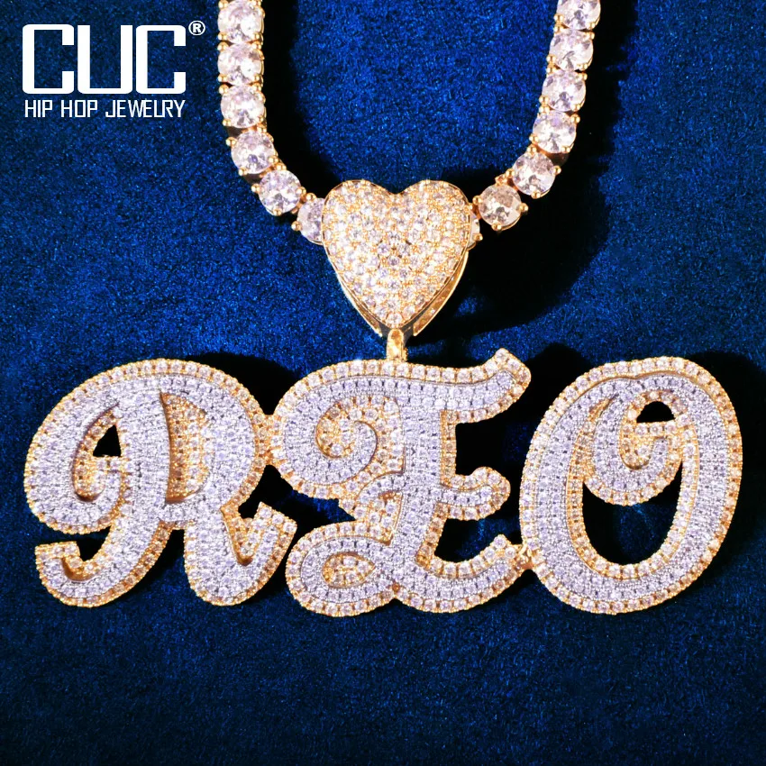 

Мужская двухслойная подвеска в стиле хип-хоп с буквенным именем