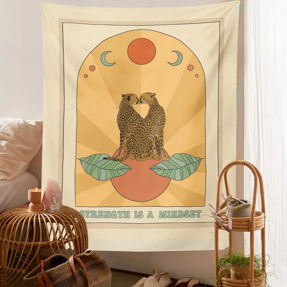 

Настенный Гобелен Strength Is A Mindset, минималистичный Настенный декор, линия, художественный Настенный декор для спальни, комнаты, в стиле ретро, с...