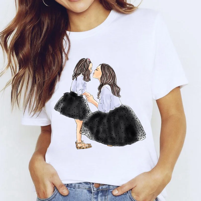 

Women t shirt 2021 Mather And Daughter graphic woman tshirt Fashion Top Female Summer T-shirt Short Sleeve Tee Shirt Femme