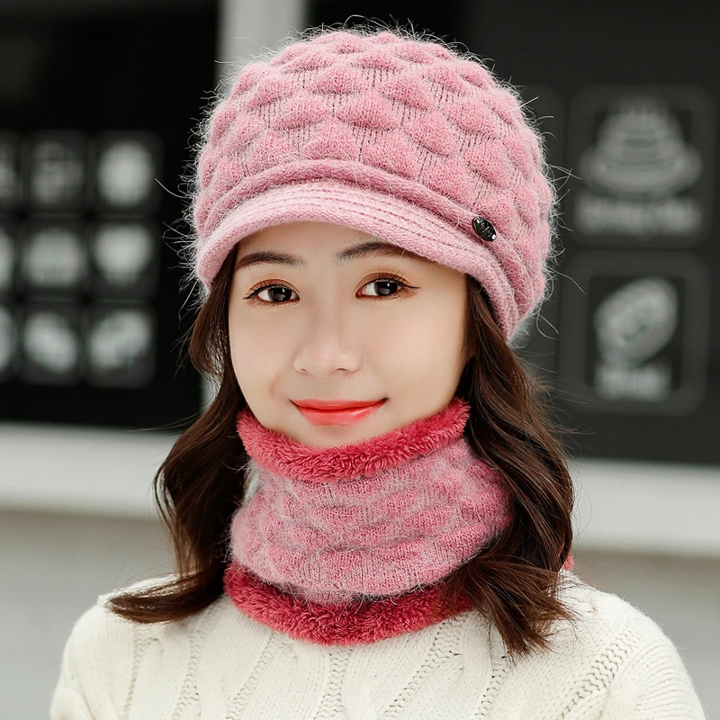 Зимние шапки для мужчин шарф вязанные кепки маска Warm капот Теплые Мешковатые