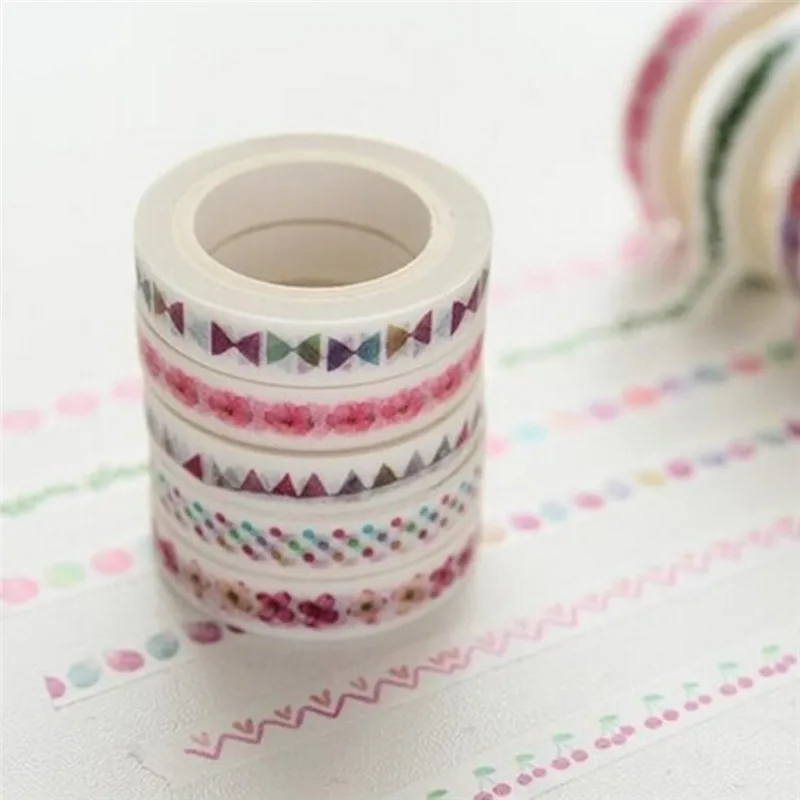 

Stationery Dividing Line Japanese Style Paper Masking Tape Slim Washi Tape Dividing Boarder Lines DIY Sticker 7mm*10m Randomly