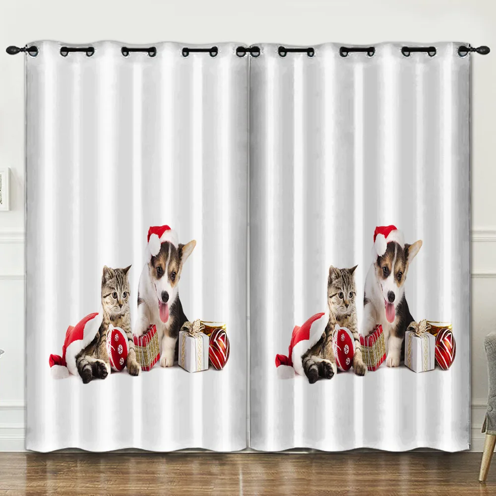 Украшение для комнаты с изображением кошек и собак занавески фон украшения ткань