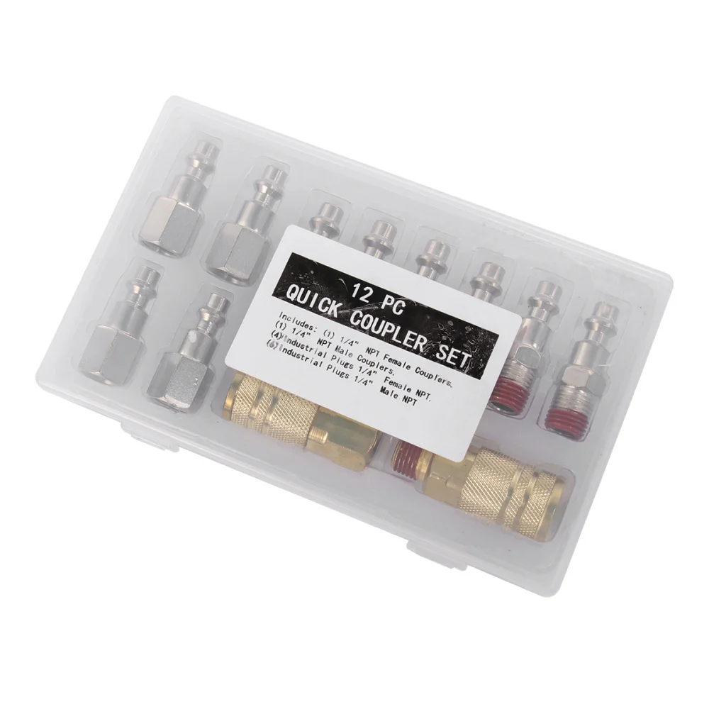 12 в 1 1/4 NPT Air Coupler Plug Set пневматическая трубка Push in Male Female быстроразъемные