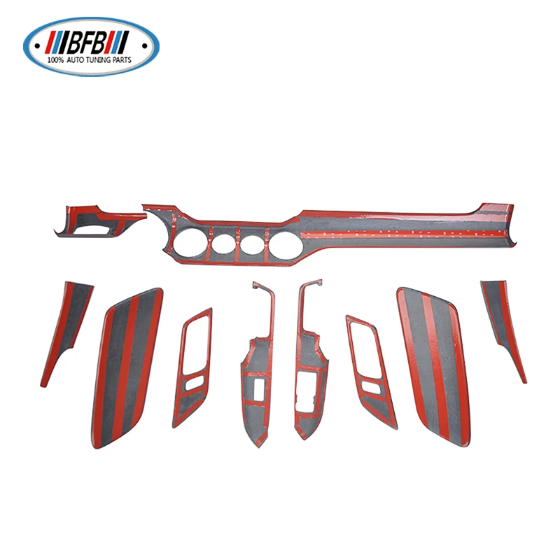 BFB 10pcs Interior Trims full set Glossy Black Color Dry Carbon Add on style For Mustang 2015-2017 | Автомобили и мотоциклы