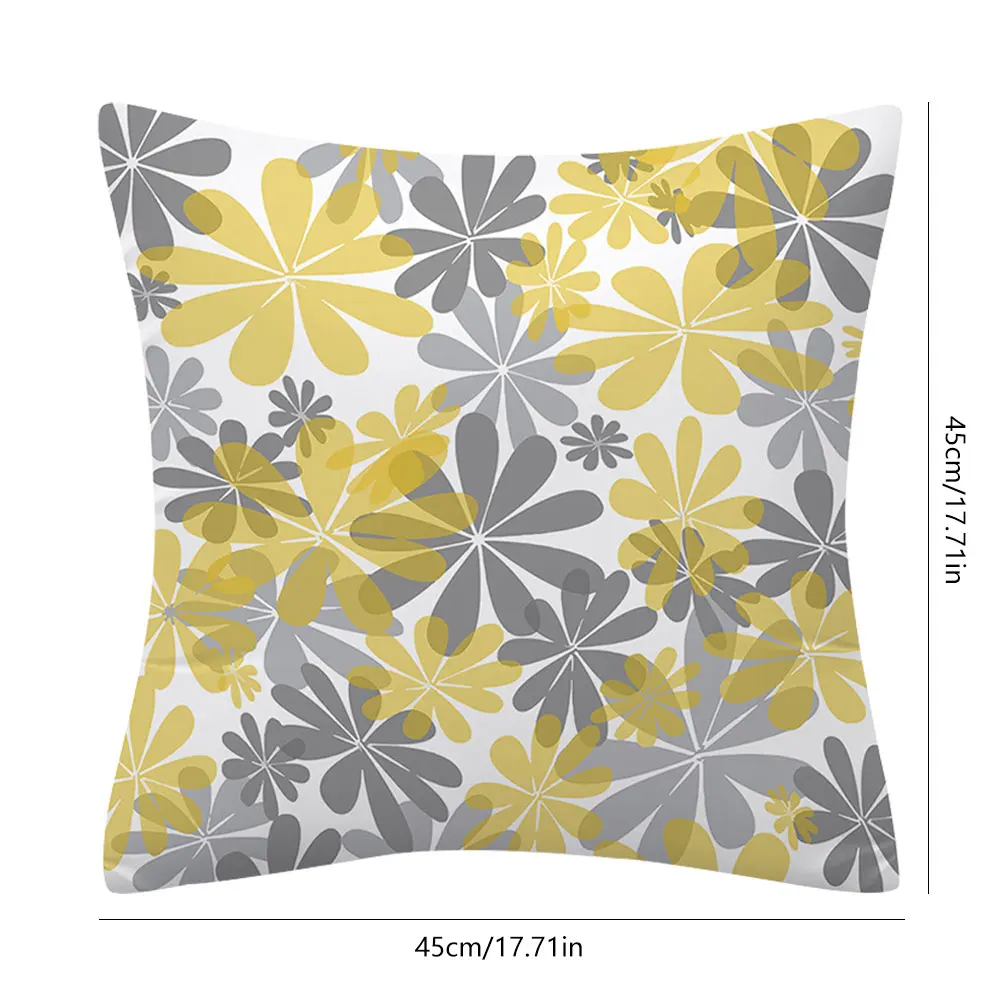 

45x45cm Lovely Daisy Floral Pattern Cushion Cover Throw Pillow Case Square Pillow Cover Decoration For Sofa Bed Office Balcony