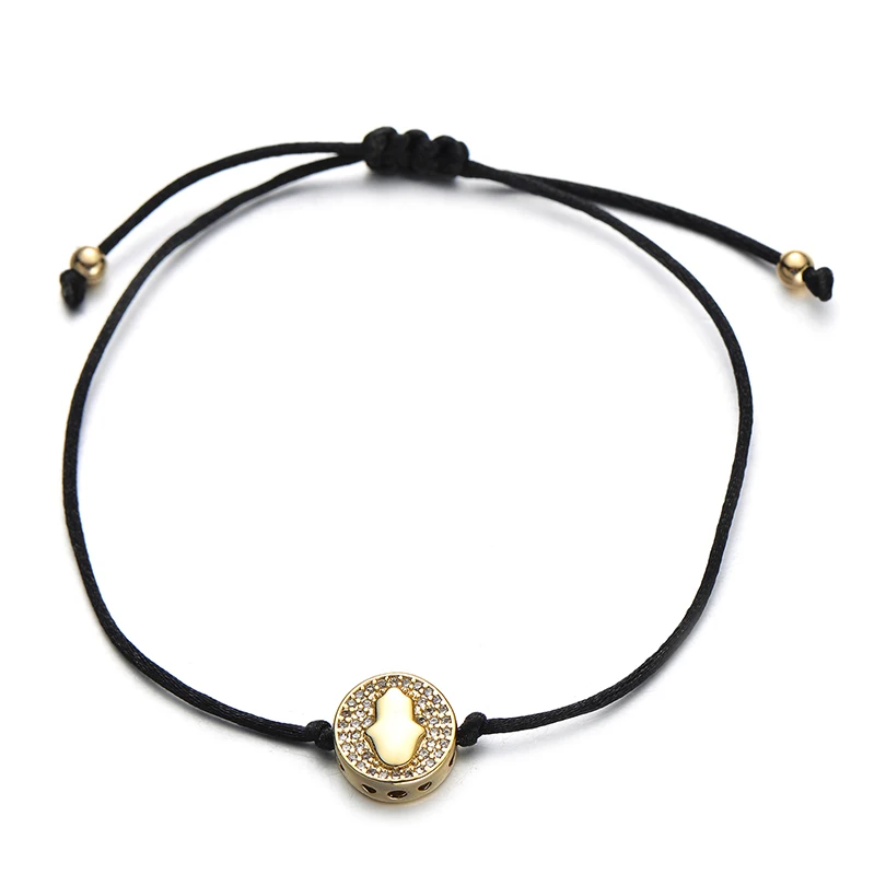 hand gold Pipitree Фианит, циркон, Кристалл Круглый браслет в форме сердца глаз бабочка цветок Шарм красные нитяные браслеты для женщин ювелирный подарок для возлюбленных - Окраска металла: hand gold