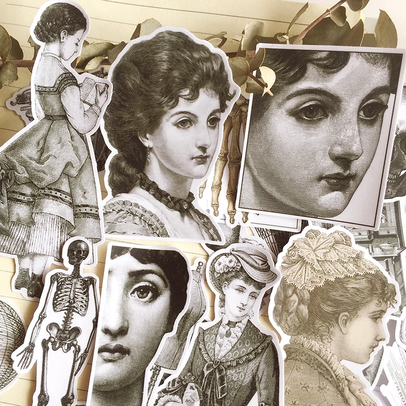 9 шт./компл. Ретро черный белый цвет с изображением черепа для девочек DIY ремесло