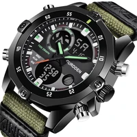 military mens watches nylon strap big dial led digital watch waterproof chronograph watches for men relogio masculino
