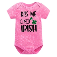 st patricks day baby onesies kiss me im irish baby bodysuit personalized infant clothes baby ireland onesies fashion 0 6m