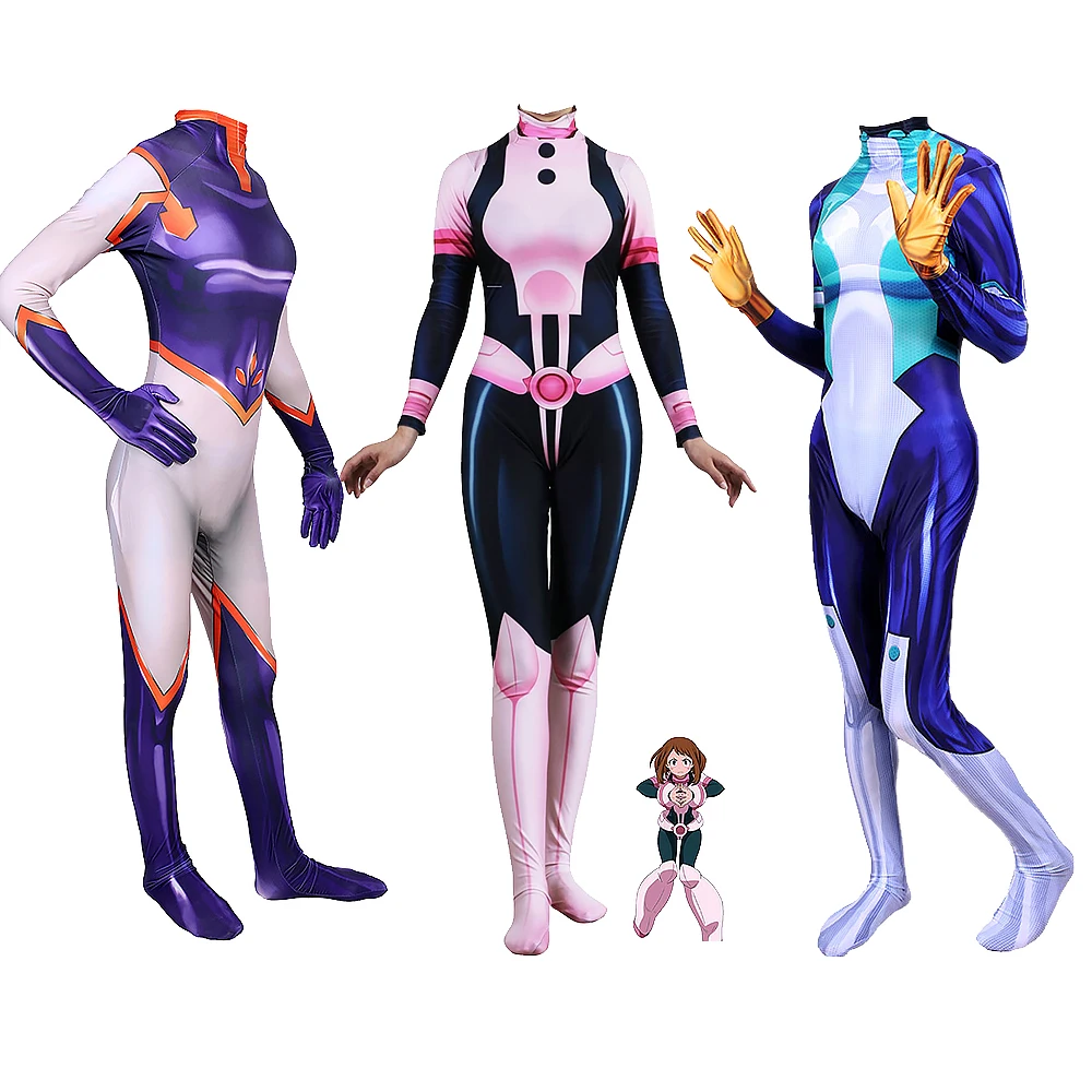Аниме My hero academic костюм для Хэллоуина Косплей все · Might/OCHACO URARAKA/MT LADY/Nejire Hado/Asui Tsuyu