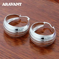 925 silver 32mm hoop earrings for women fashion jewelry gift