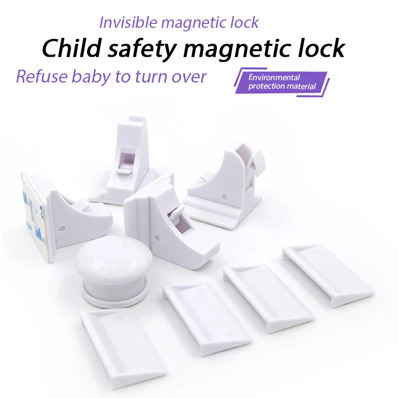 Cerradura magn&eacute;tica para ni&ntilde;os, cerrojo de seguridad para beb&eacute;, pestillo de caj&oacute;n, limitador de bloqueo de puerta de armario, cerraduras de seguridad para ni&ntilde;os-4