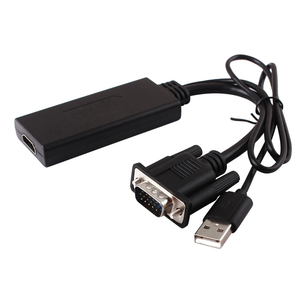 VGA к HDMI простой в использовании Кабель-адаптер для ноутбука аудио-видео