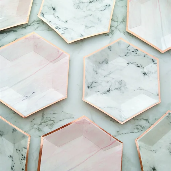 Одноразовая посуда из розового золота 160 шт.|Одноразовая для вечеринок| |