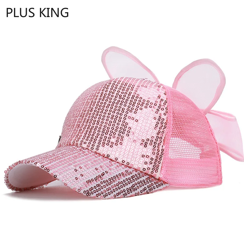 Милая шляпа с бантиком для девочек бейсболка девочки расшитая блестками 50 54