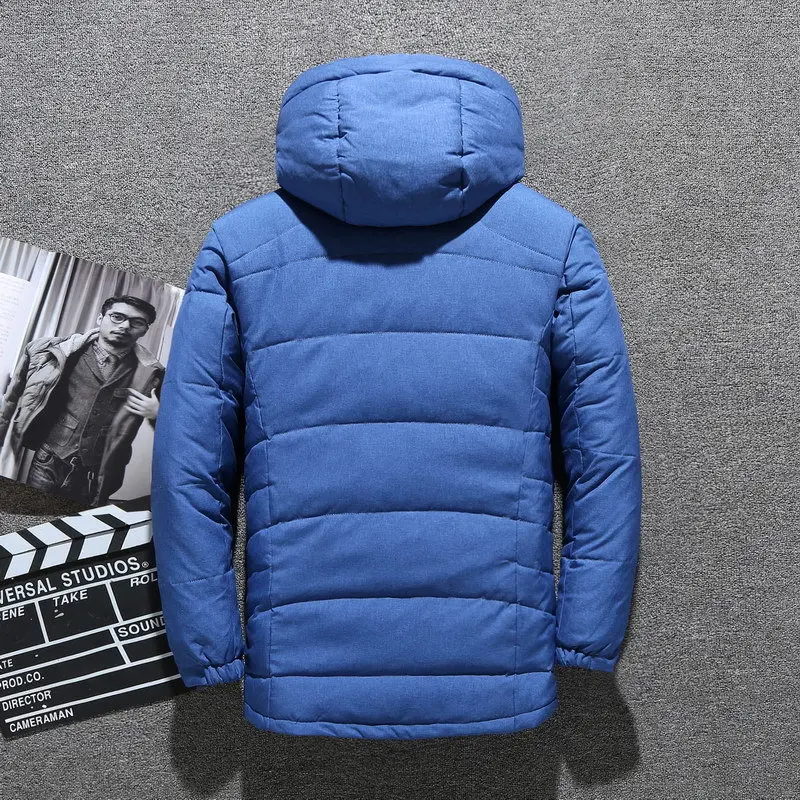 2021 зимние куртки с капюшоном на утином пуху мужские теплые толстые качественные