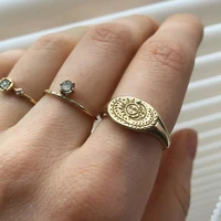 new personality creative sun moon ring simple retro sun moon rings for women girls fashion jewelry gift