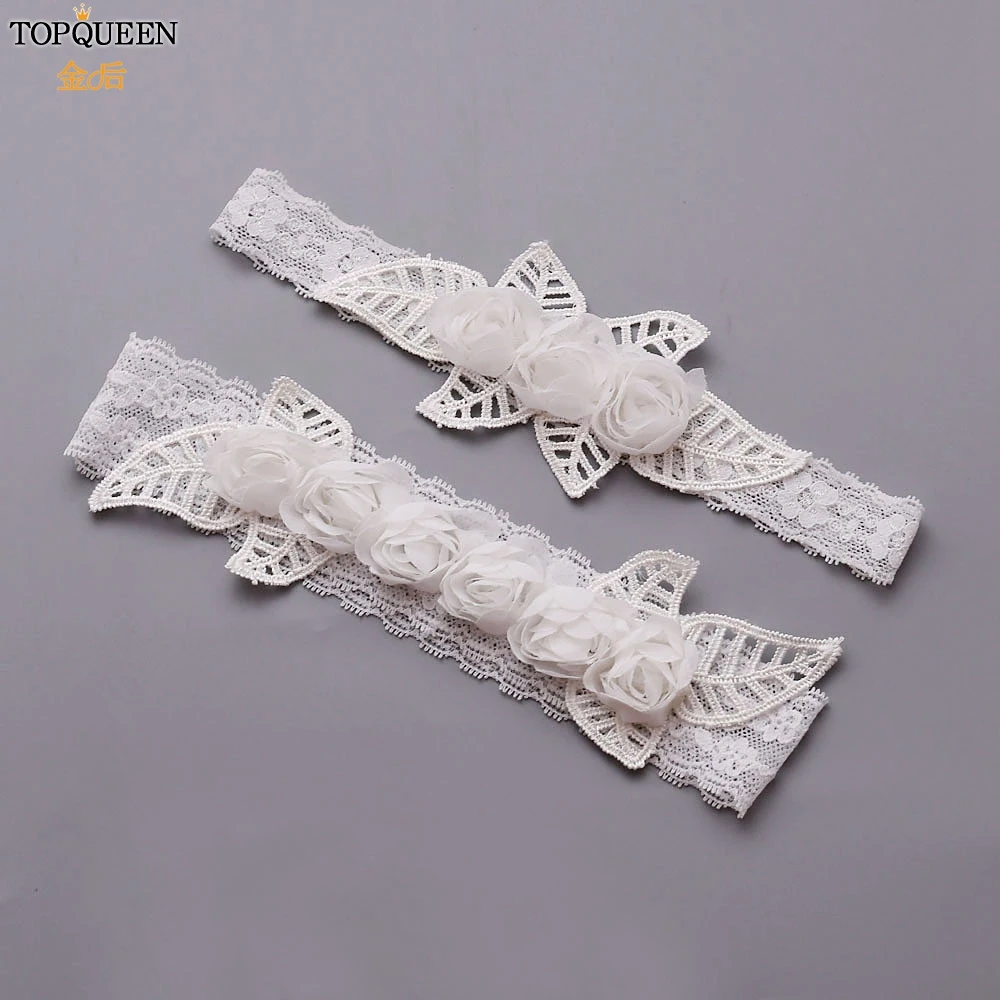 

Подвязки TOPQUEEN TH31 TH32 женские, модные пикантные кружевные подвязки для свадебной вечеринки, с цветами, 2 шт./компл.
