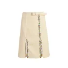 Женская винтажная короткая юбка, Шипованная стразами, с высокой талией, с разрезом, с бантом, летняя одежда 2021