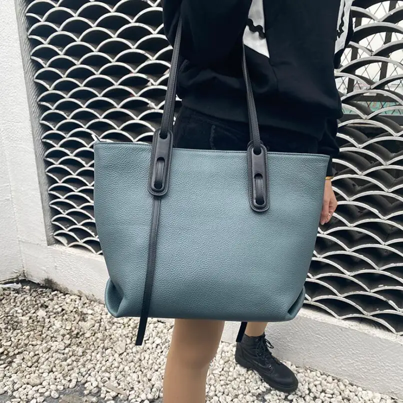 

100% Soft Genuine Cow Leather Shoulder Crossbody Bag Women Handbags Luxury Designer Large Capacity Ladies Tote Messenger Bags