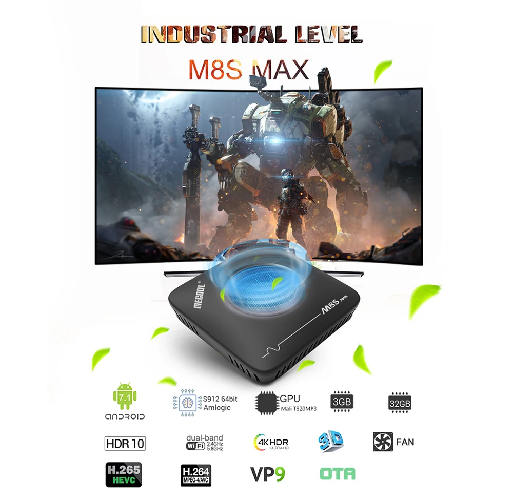 MECOOL M8S Smart tv Box Max Android7.1 Amlogic S912 3GB+ 32GB 2,4G 5,8G Dual WiFi BT4.0 ТВ-приставка 4K ultra HD VP9 H.265
