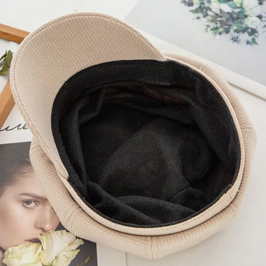 Новинка женский шерстяной берет осенние и зимние шапки для женщин