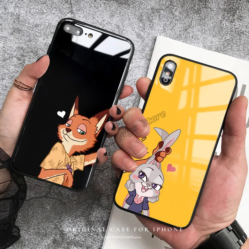 Чехол для телефона Disney Iphone X XR XS 11 12 7 8 6 6s XSMAX Zootopia Judy Nick чехол из закаленного стекла
