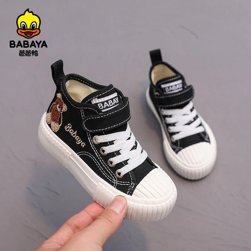 

Babaya Children Canvas Shoes Boys Casual Shoes Cartoon Bear 2021 Autumn New Girls High Shoes Kids Sneakers Breathable