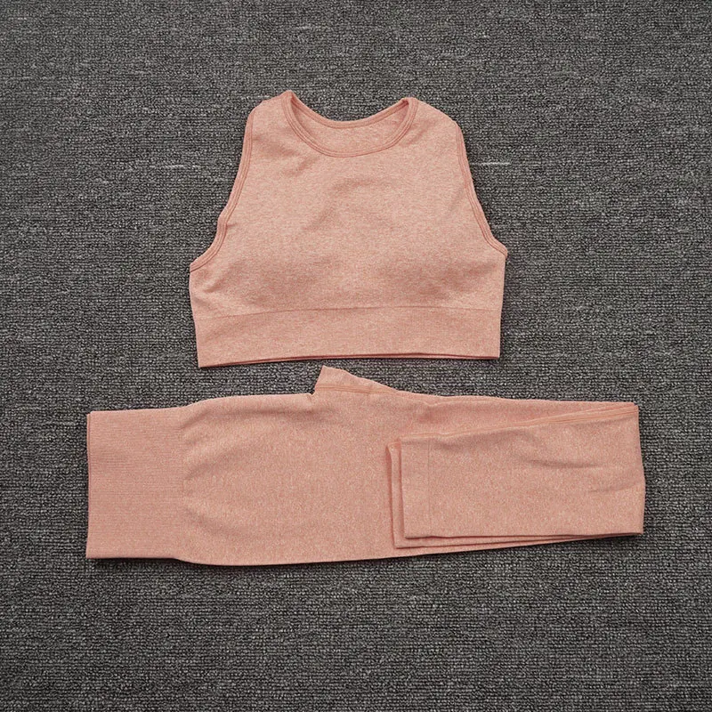 

2 Piece Set Women Yoga Sets Women Gym Clothes Seamless Sportswear Fitness Sports Bra Leggings Clothes Costume Yoga Tights Set