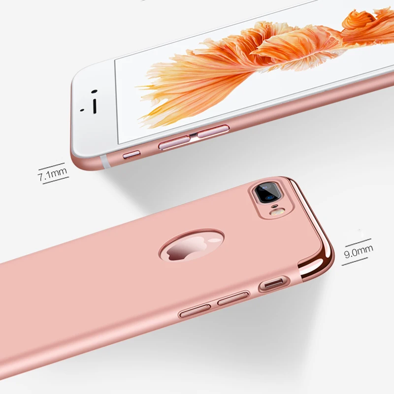 Чехол для iPhone 7 8 Plus, роскошный Ультратонкий жесткий защитный чехол Mofi 3 в 1, черный чехол для задней панели Чехол для iPhone 7 8 Plus