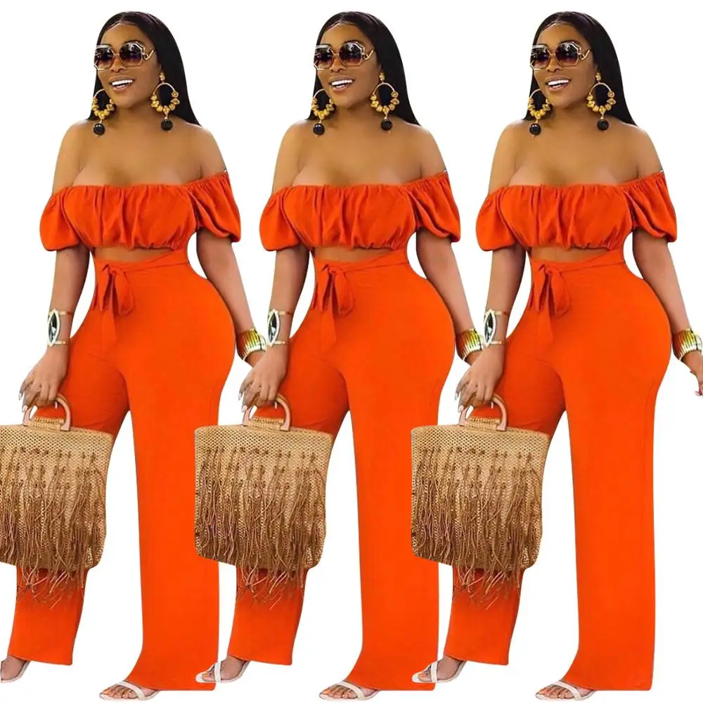 

European sexy backless solid color one-piece pants fashion slim off shoulder short sleeve women's bra pants