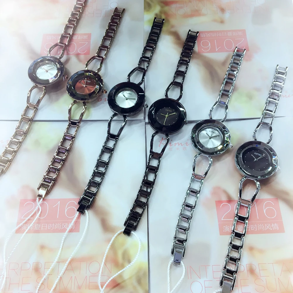 KIMIO тонкие многогранные водонепроницаемые часы с большим циферблатом женские