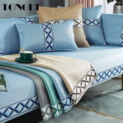 

Tongdi Modern Thick Luxury Sofa Cover Elegant Towel Lace Cool Slipcover Anti-skid Seat Couch Decor For Summer Parlour LivingRoom