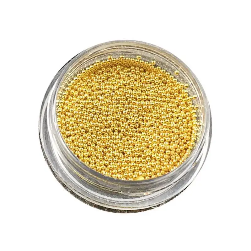

0.8mm Metal Micro Beads Steel Nails Art Caviar Micro Silver Beads Beads Micro Nail For 3D Gold Nail S0A8 Decorations E4X2