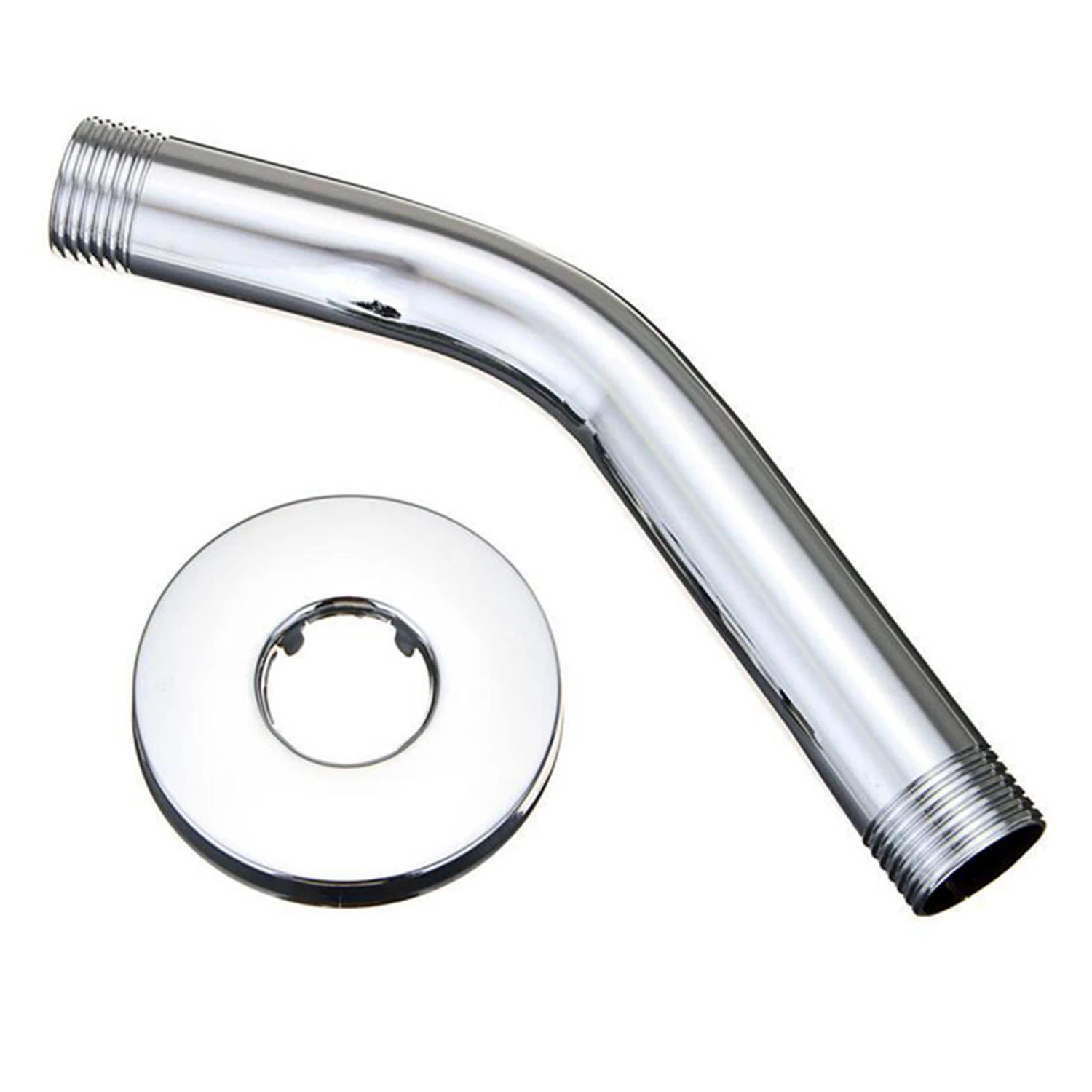 Shower Arm Extension With Flange Stainless Steel Polished Chrome Replacement for Rainfall Head Bathroom Hardware |