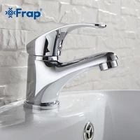frap bathroom basin faucet brass chrome washbasin taps deck mounted ceramic plate spool cold and hot water mixer crane f1036