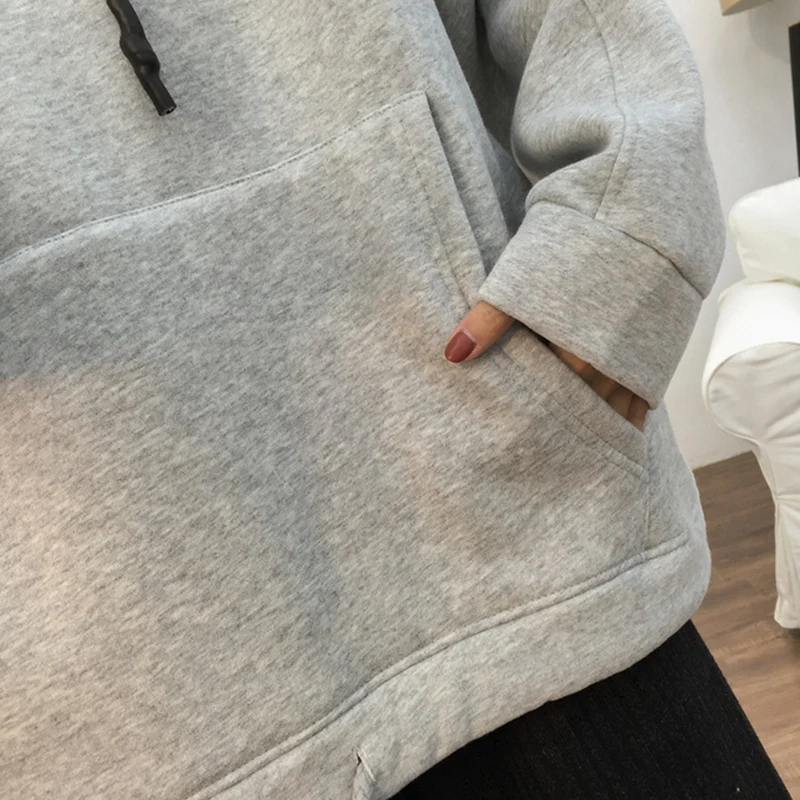 

New Autumn Winter Pullover Sweatshirt Women Plus velvet Thick Casual Sweatshirts coat Female Korean loose Warm Hoodies Tide 1105