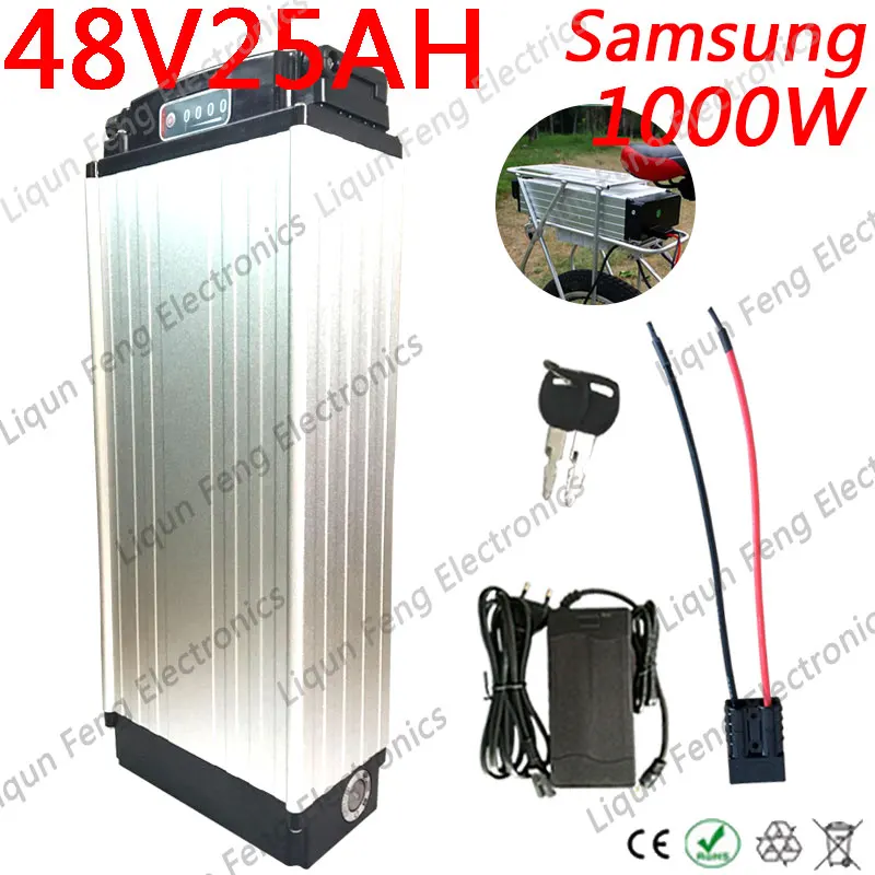 Бесплатная таможенная пошлина 48V 25AH задняя стойка батарея 1000W электрический
