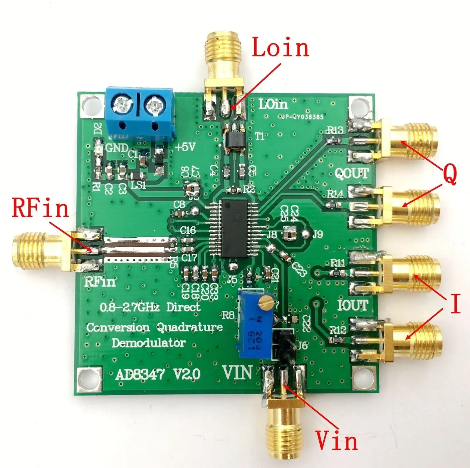 DYKB-demodulador RF AD8347 para amplificador de radio HAM, conversión descendente de 800MHz a 2,7 GHz, cuadratura ancha, IQ