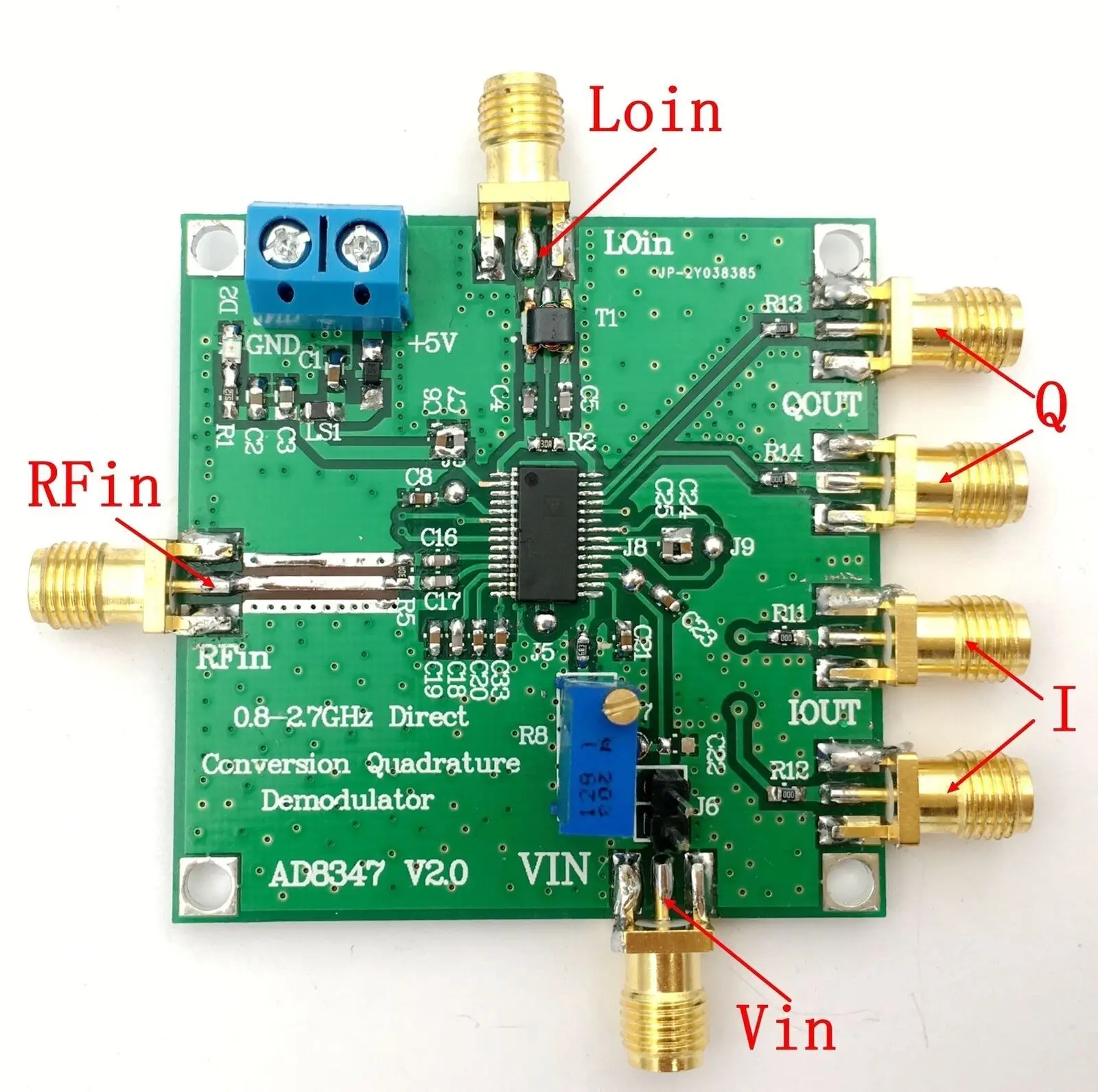 Dyкб AD8347 800 МГц до 2 7 ГГц широкополосный Quadrature IQ demodulator RF для HAM радио